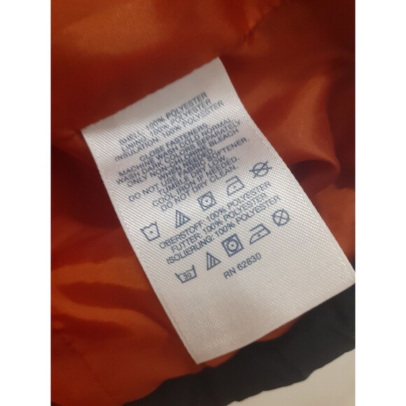 Lands End Quilted Vest Puffer Navy Blue w/ Orange Youth Kids Size Med (10-12) - Picture 10 of 10